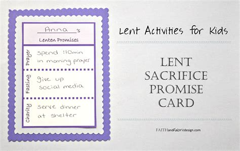 Lenten Promise Template